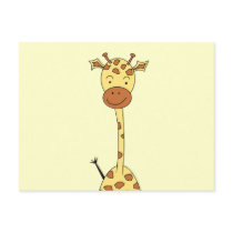 Tall Cute Giraffe. Cartoon Animal. Post Card
