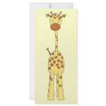 Tall Cute Giraffe. Cartoon Animal. Rack Card Template