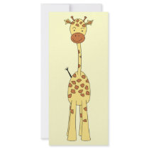 Tall Cute Giraffe. Cartoon Animal. Rack Card Template