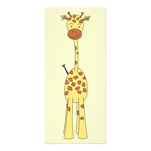 Tall Cute Giraffe. Cartoon Animal. Rack Card Template