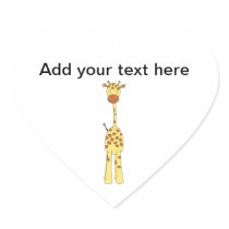 Tall Cute Giraffe. Cartoon Animal. Sticker