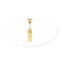 Tall Cute Giraffe. Cartoon Animal. Stickers