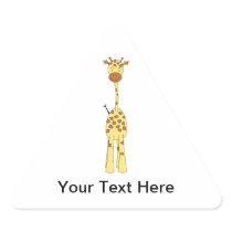 Tall Cute Giraffe. Cartoon Animal. Triangle Sticker