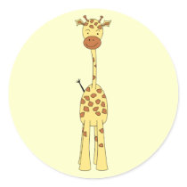 Tall Cute Giraffe. Cartoon Animal. Stickers