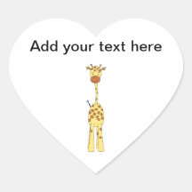 Tall Cute Giraffe. Cartoon Animal. Sticker