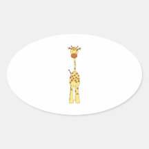 Tall Cute Giraffe. Cartoon Animal. Stickers