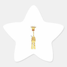 Tall Cute Giraffe. Cartoon Animal. Stickers