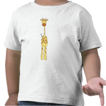 Tall Cute Giraffe. Cartoon Animal. Tee Shirt