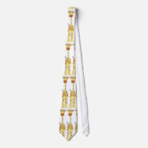 Tall Cute Giraffe. Cartoon Animal. Custom Ties