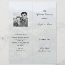 Tall, Folded Scenic Background Wedding Program Flyers