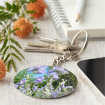 Tall Lavender Freesia Keychain