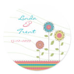 Tall Rainbow Flowers Wedding Save the Date Sticker