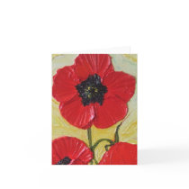 Tall Red Poppies II Note Card