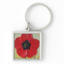 Tall Red Poppy II Keychain