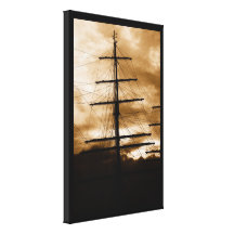 Tall ship mast gallery wrapped canvas