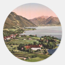 Talloires, classique Photochrom d'Annecy, France Adhésif Rond