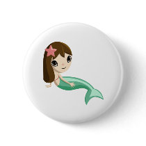 Tallulah the Mermaid Button