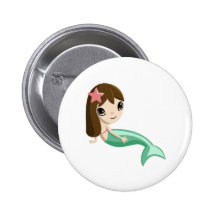 Tallulah the Mermaid Button