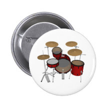 Tambours : Kit de tambour rouge : modèle 3D : Badge Avec Épingle