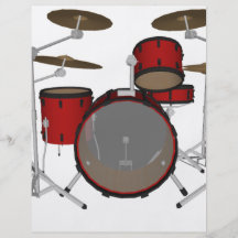 Tambours : Kit de tambour rouge : modèle 3D : Tract Personnalisé