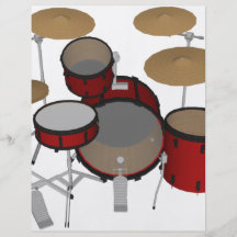 Tambours : Kit de tambour rouge : modèle 3D : Prospectus En Couleur