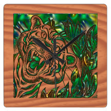 Taming the Tiger Folk DECOR Wall Clock