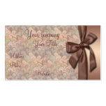 Tan and Dark Brown Damask Business Card