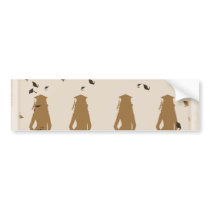 Tan and Gold Grad Girl Silhouettes Bumper Stickers