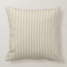 Tan and white throw pillow