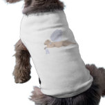 Tan Angel Dog With Blue Wings Pet T-shirt