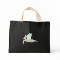 Tan Angel Rabbit With Green Wings Tote Bag