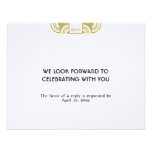 Tan black art deco wedding enclosure RSVP response Invite