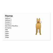 Tan Brown Dog. Cartoon. Business Card Template