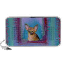 Tan chihuahua dog art adorable tiny cutie travelling speakers