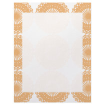 Tan Colour Lace Pattern. Custom Letterhead
