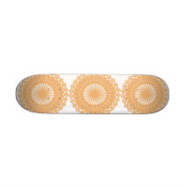 Tan Colour Lace Pattern. Custom Skate Board
