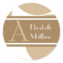 Tan Customize Last and First Name Sticker