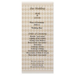 Tan Diamonds Wedding Program rack cards