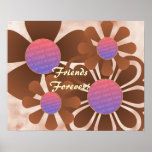 Tan Flowers Photo Frame Print