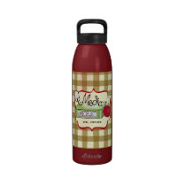 Tan Gingham Media Specialist Water Bottle water bottles