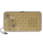 Tan & Lavender Floral Swirls Notebook Speakers