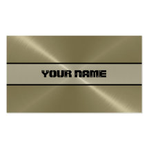Tan Shiny Stainless Steel Metal Business Card Template