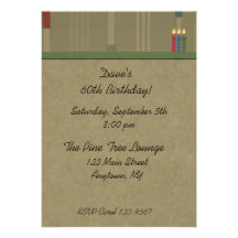 Tan Stripe Masculine Birthday Invitation