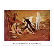 Tancred And Herminia By Nicolas Poussin Postcard