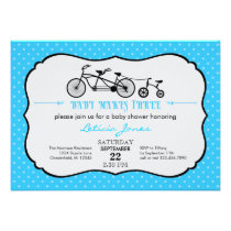 Tandem Bicycle Boy Baby Shower Invitation invitations