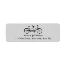 Tandem Bicycle Grey Return Address Labels
