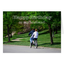 Tandem Bicycle Husband Happy Birthday Card
