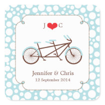 Tandem Bike (Blue Dots) Favour Sticker