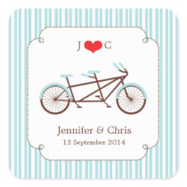 Tandem Bike (Blue Stripes) Favour Sticker