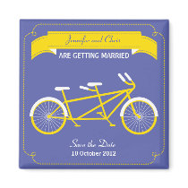 Tandem Bike (Yellow / Blue) Save the Date